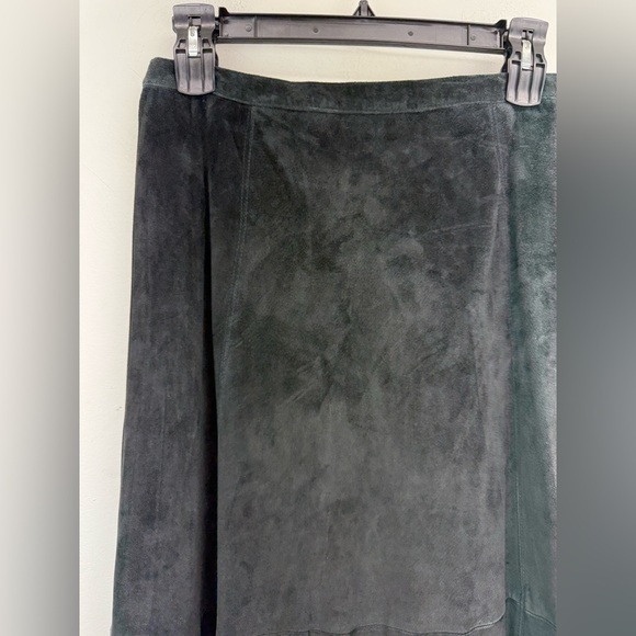 Chico’s size 3/XL Women’s Black Suede Leather Lined A-line Maxi Skirt - Picture 2 of 7